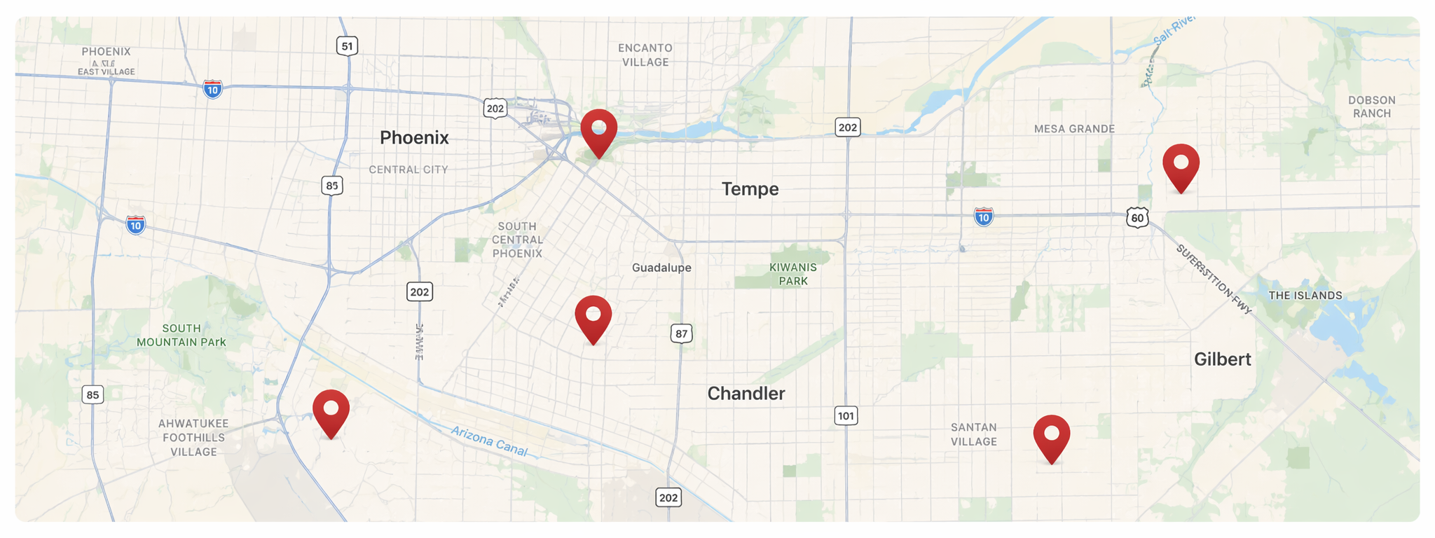 Arizona neighborhood map